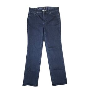 NYDJ Womens Marilyn Straight Leg Lift Tuck Denim Jeans Dark Wash‎ Size L 35x31
